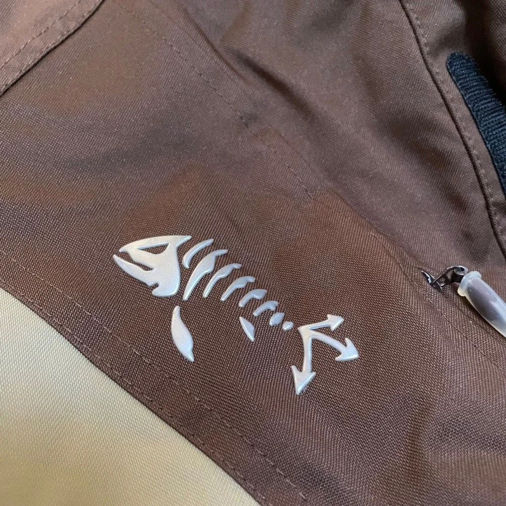 Descente‎ DNA Ski Jacket Mens Large Brown Tan Hooded Full Zip Snow Coat M-T5-XO